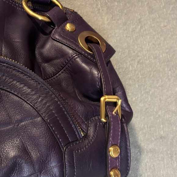 B. Makowsky Deep Purple Leather Shoulder Bag - Picture 5 of 12